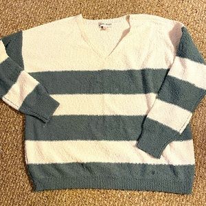 Sage & Cream Striped Sweater from Knox Rose Size LARGE